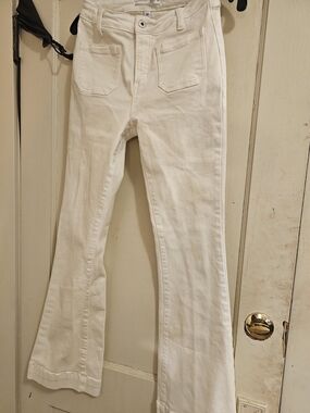 Current/Elliott Jeans Women's Size 27" White The Enchanted Flare Stretch Denim